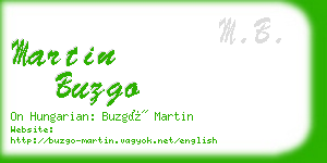 martin buzgo business card